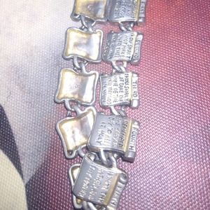 10 commandments bracelet silver tone vintage